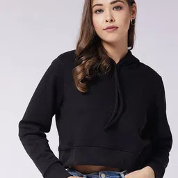 Miss Chase Women Black Hooded Sweatshirt-image-29