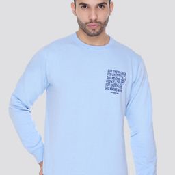 Obaan Men Blue Printed Long Sleeves Fleece Sweatshirt-image-54