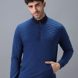 Urbano Fashion Cotton Solid Zippered High Neck Sweatshirt-image-48