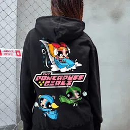 Bewakoof Heavy Duty The Power Puff Girls Printed Fleece Oversized Sweatshirt-picture-27