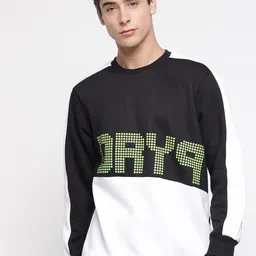 DRYP EVOLUT  Colourblocked Cotton Round Neck Long Sleeves Pullover Sweatshirt-picture-32