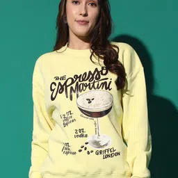 GRIFFEL Women Printed Round Neck Pullover Sweatshirt-image-41