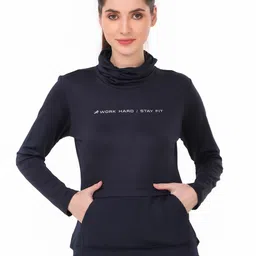 REDESIGN Typography Printed High Neck Long Sleeves Rapid-Dry Pullover Sweatshirt-25