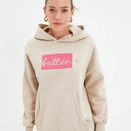 Trendyol Printed Hooded Cotton Sweatshirt-image-65
