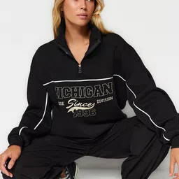 Trendyol Typography Printed Sweatshirt-image-80