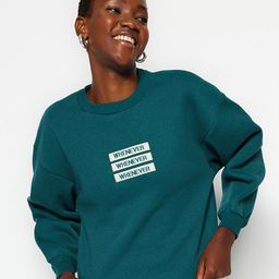 Trendyol Typography Printed Round Neck Sweatshirt-picture-27