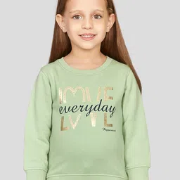 Peppermint Girls Typography Printed Pullover Sweatshirt-image-54