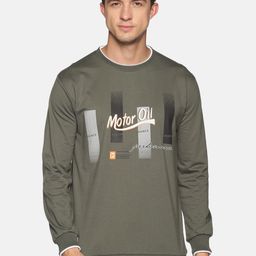 SHOWOFF Men Olive Green Printed Sweatshirt-33