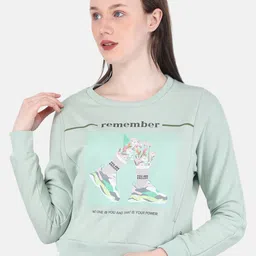 Monte Carlo Women Green Printed Sweatshirt-picture-12