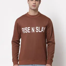 Style Quotient Men Brown Printed Cotton Sweatshirt-image-13