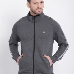 t-base Men Solid Grey Cotton Sweatshirt-image-9