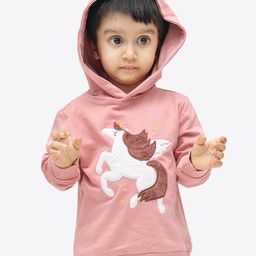 ariel Girls Graphic Embellished Hooded Cotton Sweatshirt-image-95