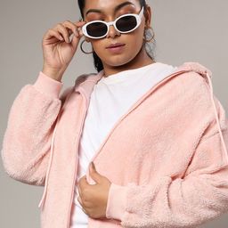 Instafab Plus Size Fur Cotton Hood Front Open Sweatshirt-picture-40