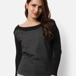 Campus Sutra Women Grey Colourblocked Sweatshirt-image-56