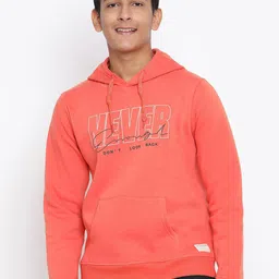Lil Tomatoes Boys Orange Printed Hooded Sweatshirt-image-88
