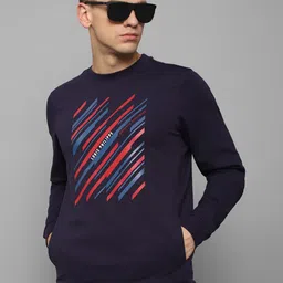 Louis Philippe Sport Men Navy & Red Printed Cotton Sweatshirt-picture-42