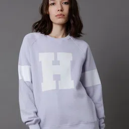 High Star Typography Printed Round Neck Long Sleeve Pullover Sweatshirt-picture-20