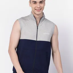 Kalt Colourblocked Mock Collar Sleeveless Sweatshirt-picture-22