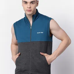 Kalt Colourblocked Mock Collar Sleeveless Sweatshirt-picture-10
