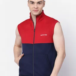Kalt Colourblocked Mock Collar Sleeveless Sweatshirt-picture-10