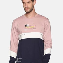 SHOWOFF Men Pink Colourblocked Sweatshirt-image-53
