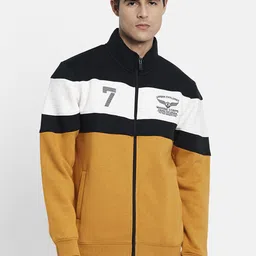 Octave Men Yellow Colourblocked Sweatshirt-image-54
