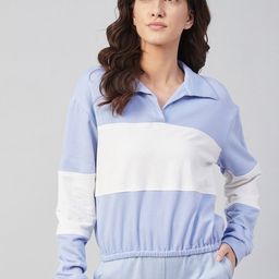 Athena Colourblocked Shirt Collar Sweatshirt-image-58