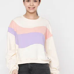 Lil Tomatoes Girls Colourblocked Round Neck Long Sleeve Pullover Sweatshirt-image-10