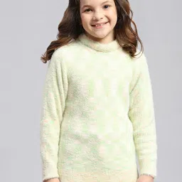 Monte Carlo Girls Abstract Self Design Turtle Neck Longline Pullover Sweatshirt-image-61