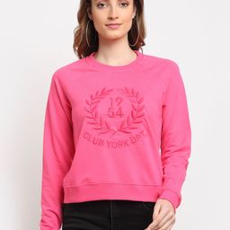 Club York Women Pink Printed Sweatshirt-image-58
