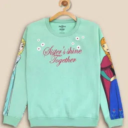 Kids Ville Girls Blue Frozen Printed Sweatshirt-image-33