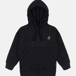 KiddoPanti Kids Black Solid Full Sleeve Hooded Sweatshirt-image-57