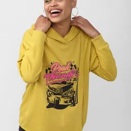 FOREVER 21 Women Printed Hooded Sweatshirt-image-90