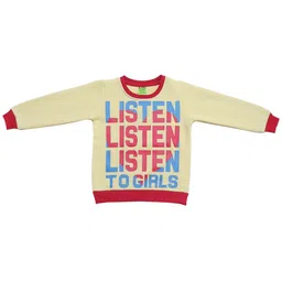 Clothe Funn Girls Typography Printed Fleece Pullover-image-75