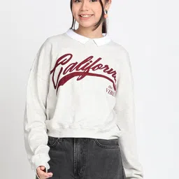 Lil Tomatoes Girls Typography Printed Pullover-image-30