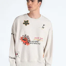 Flying Machine Graphic Printed Hooded Cotton Sweatshirt-picture-10
