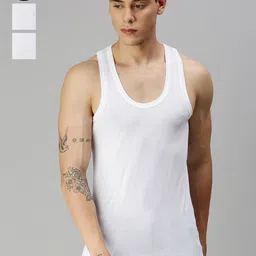 ONN Men Pack Of 3 Solid Pure Premium Cotton Undershirt-image-48