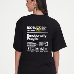 Mad Over Print Emotionally Printed Cotton Oversized T-shirt-image-39
