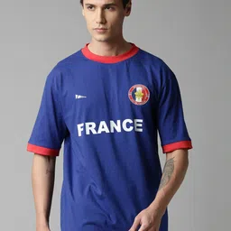 Breakbounce Men Blue & Red Printed Pure Cotton T-shirt-image-32