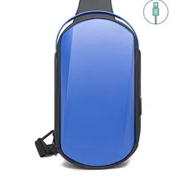 THE CLOWNFISH Unisex Blue & Black Backpack with USB Charging Port-32