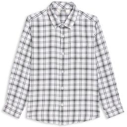Cantabil Boys White Tartan Checks Checked Cotton Regular Fit Casual Shirt-image-84