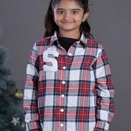 Budding Bees Girls Comfort Tartan Checked Pure Cotton Casual Shirt-picture-17