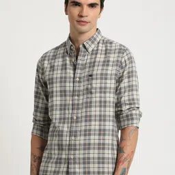 THE BEAR HOUSE Checked Slim Fit Pure Cotton Shirt-image-89