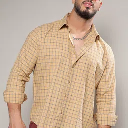 Instafab Plus Classic Checked Cotton Casual Shirt-image-20