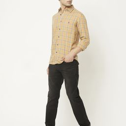 Crimsoune Club Men Beige Slim Fit Checked Casual Shirt-image-55
