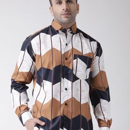 Hangup Men Slim Fit Abstract Printed Cotton Casual Shirt-image-96