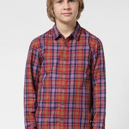 Jack & Jones Junior Boys Tartan Checks Pure Cotton Casual Shirt-49
