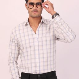 DEZANO Tartan Checks Spread Colar Cotton Casual Shirt-image-52