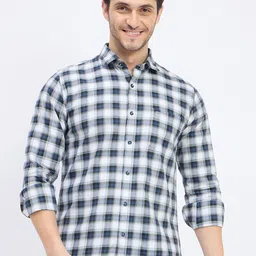 Duke Slim Fit Checked Cotton Casual Shirt-image-27