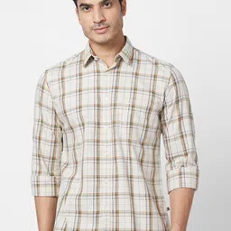 Parx Slim Fit Checked Cotton Casual Shirt-image-50